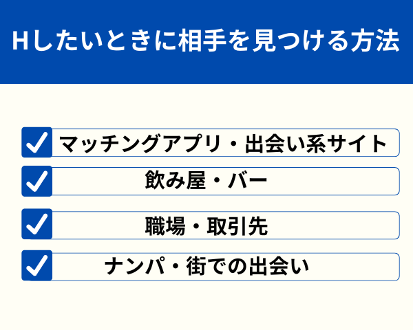 Hしたいときに相手を見つける方法が分かる画像