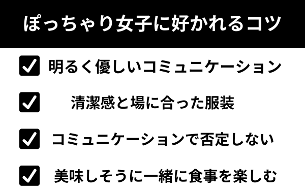 ぽっちゃり女子に好かれるコツがわかる画像