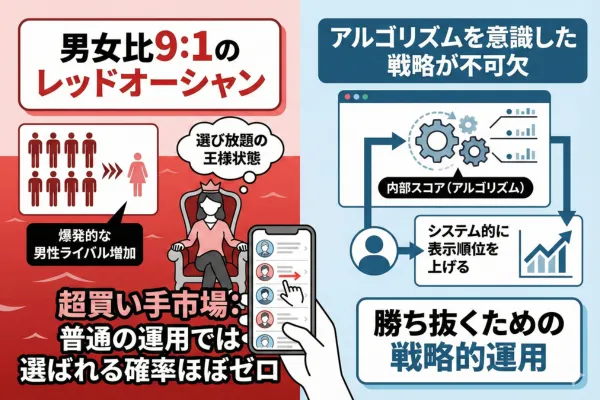 男女比9:1のレッドオーシャンを勝ち抜く必要性