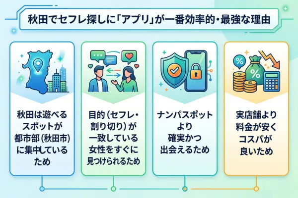 秋田でセフレ探しに「アプリ」が一番効率的・最強な理由